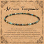 BONNY BOXX Natural Genuine Gemstone Faceted Round Beads Bracelets, 3mm Adjustable Stretchy Tiny Faceted Black Tourmaline Bracelet, Healing Crystal Reiki Chakra Dainty Jewelry Fashion Gifts - color: African Turquoise