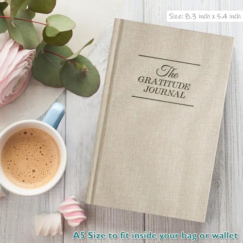 The Gratitude Journal, manifestation journal, Daily Journal with Prompts for Affirmation, Happiness, Mindfulness, Positivity, Wellness, Undated Journal for Women & Men(8.5 * 5.5 inches) - color: Beige