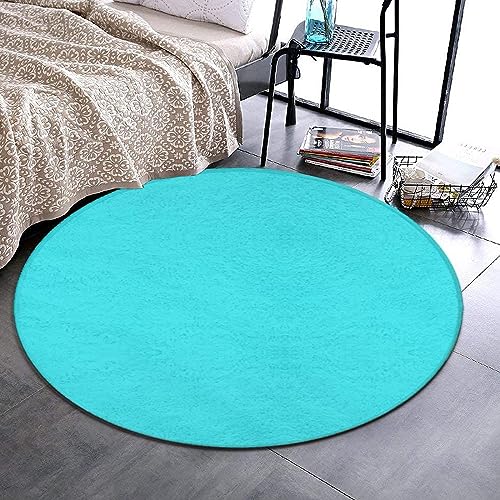 Modern Round Area Rug, Non-Slip Machine Washable Kitchen Office Circle Rug, Room Sofa Yoga Soft Round Carpet Compatible with Blue 60inch(150cm) - color: Color64, size: 60inch(150cm)
