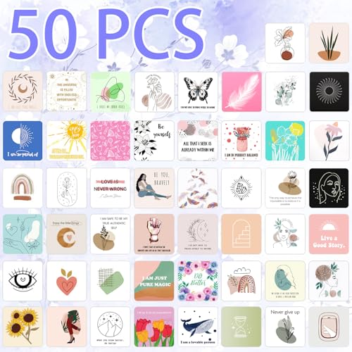 Zooyify Positive Affirmation Cards for Women,50 Positive Affirmation Cards with Inspirational Quotes,Uplifting Gift for Women, Magnetic Closure Box
