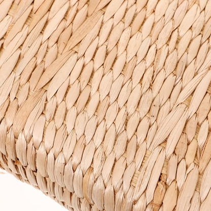 LALAFINA Straw Woven Meditation Pillow Floor Cushion Japanese Zabuton Seat Pad 40x40cm 6cm Thick Natural Grass Mat for Yoga, Zen Sitting, Temple and Home Use