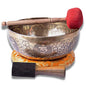Large Tibetan Singing Bowl Set - 9" Master Healing Grade For Sound Bath Chakra 7 Metal Meditation Yoga By Himalayan Bazaar