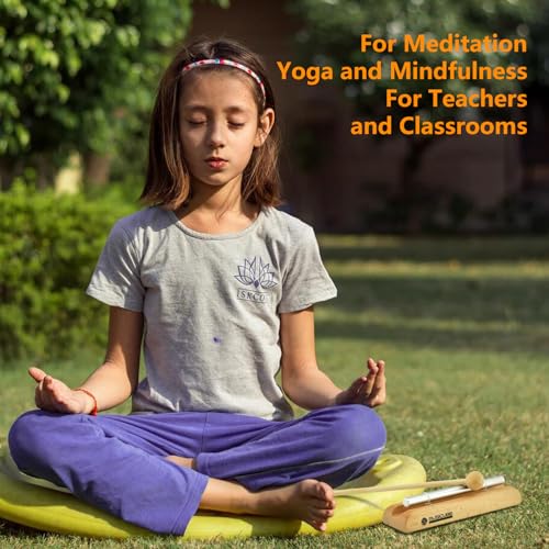 Meditation Chime G-Tone Chime Wooden Hand-held Chimes for Classroom Management, Yoga, Meeting and Sound Therapy, Chime Mallet Included 110804-NEW - size: G-tone