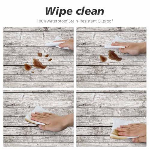Planks Round Table Cloth Old Wooden Fence Elastic Edged Table Cover Fade and Stain Resistant Table Cloths Easy to Clean Fits Tables 40-44" Diameter - color: Planks