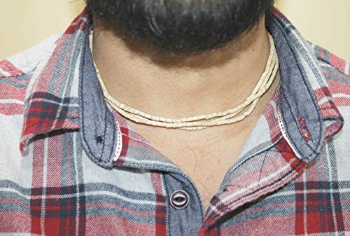 IS4A Tulsi Neck Beads 3X Long Mala (Necklace) Krishna Holy Basil Wood 2 mm Beads for Body & Soul of All Impure Karma & Thoughts