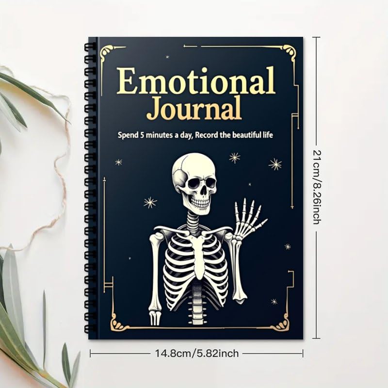 100 Pages Mental Health Journal for Women Men, A5 Guided Self Care & Emotional Diary with Mood Tracker & Feelings Log for Psychologh Gifts, Black - color: Black-A
