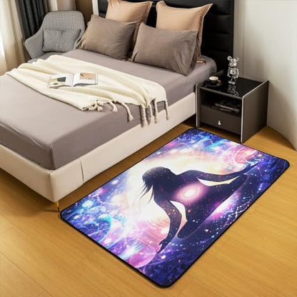 jejeloiu Yoga Rugs for Living Room Bedroom Area Rug 4x5 Women Men Zen Spiritual Decorative Carpet for Kitchen Laundry Entryway Floor Mats - size: 3'11" x 5'3" (Rectangular)