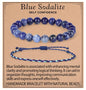 QOGIR 2pcs Handmade Healing Bracelet, Natural Gem Stone Crystal Elastic Bracelet - color: Blue Sodalite(Self Confidence), size: 8mm