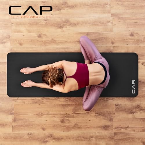 CAP Barbell 1-Inch High Density Exercise Yoga Mat with Strap | Multiple Colors - color: Purple