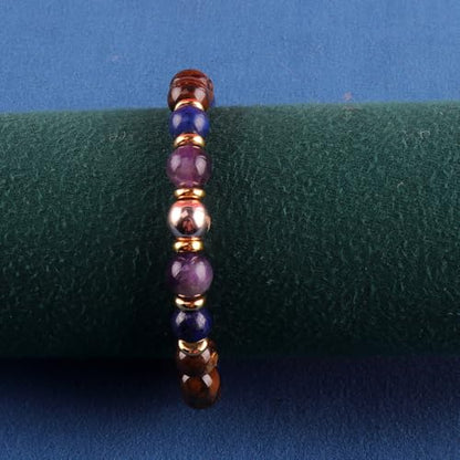 KSQS Healing Stone Bead Bracelet for Women, Natural Gemstones Balance Protection Bracelet, Spiritual Crystal Beads Bracelet Anxiety Relief with Meaning Card - style: Anxiety