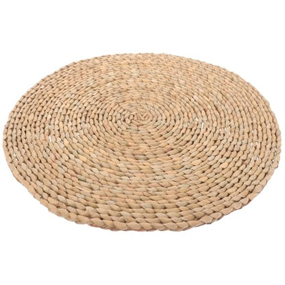 DOITOOL Woven Floor Cushion Meditation Pillow 40x40cm Deep Natural Grass Seat Mat Japanese Style Yoga Floor Seat Pad for Living Room, Bedroom, and Zen Practice