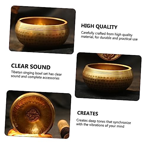 BESPORTBLE 1 Set Tibetan Singing Bowl Set Durable Meditation Sound Bowl for Home Relaxation Yoga Healing Stick Cushion Box for Mindfulness and Intuitive Practices