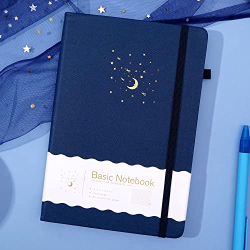 CAGIE Lined Journal Notebook for Work, Hardcover Notebook Journal with Pen Loop, A5 Notebook Journal Cover, Medium 5.7" x 8.3", (Blue Ruled), Gifts - color: 01 Dark Blue