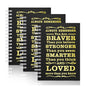 3Pcs A6 Spiral Notebook,Inspirational Journal,Motivational Journal for Women Men,Spiral Journal Notebook College Ruled Daily Diary for School,Travel,Business,Work (3Pcs-A6 Always Black) - color: 3pcs-a6 Always Black