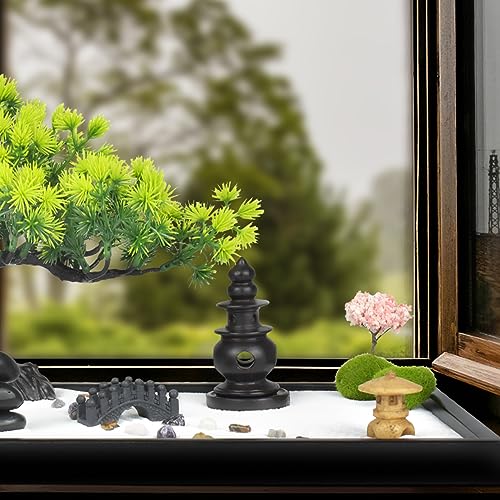 Artcome Japanese Zen Sand Garden for Desk - Home, Office Desk Accessories - Bamboo Crafted Meditation Therapy Tray - Mindful Relaxation and Meditation Tool for Stress Relief - Gift Set - size: 11" x 7" x 7.3"