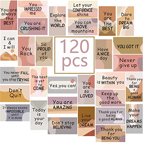 Outus 120 Pcs Motivational Encouragement Quote Cards Inspirational Kindness Appreciation Gratitude Business Encouragement Mini Note Cards, 30 Styles, 3.5 x 2 Inch(Boho Style) - style: Boho Style