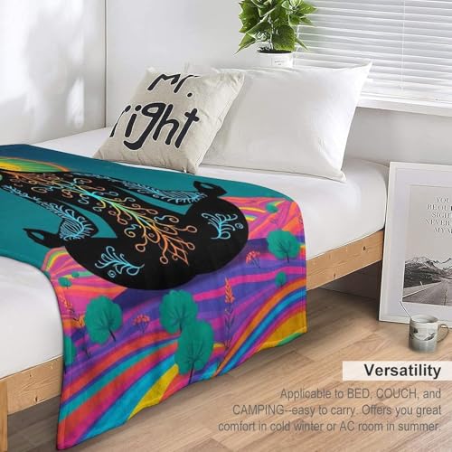 Yoga Meditation Chakra Print Throw Blanket, Soft Flannel Fuzzy Cozy Warm Blanket for Couch Bed Sofa Home Decor, 60"x80" - size: 60*80 in