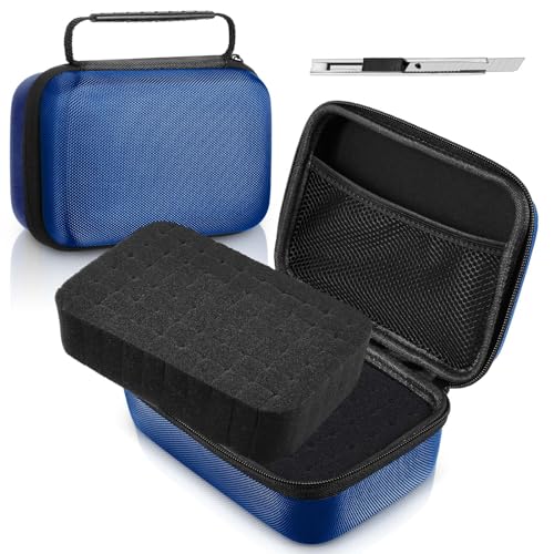 Relaxweex EVA Hard Case with Customizable Foam 7.8 x 6.3 x 3.5 Inch Protective EVA Carrying Case Shockproof Outdoor for Camera, Digital Products, Electronic Instruments with Knife, Blue - color: Blue, size: 7.8 x 6.3 x 3.5 inch