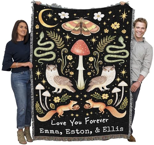 Pure Country Weavers Forest Friends Blanket - Personalized - Custom Gift Tapestry Throw Woven from Cotton - Made in The USA (72x54) - color: Forest Friends Blanket