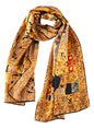 JWSilk Long Charmeuse Silk Scarf Classic Art Print - color: Portrait By Klimt