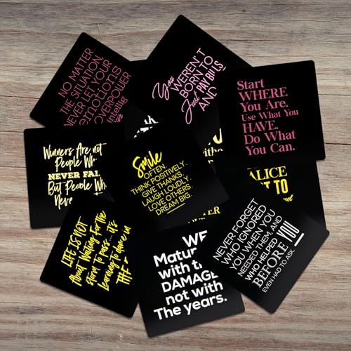 Knana 60Pcs Daily Affirmations Cards Affirmations cards for women, Affirmations Cards for Meditation Exercises, Inspirational Cards, Meditation Cards (Black)