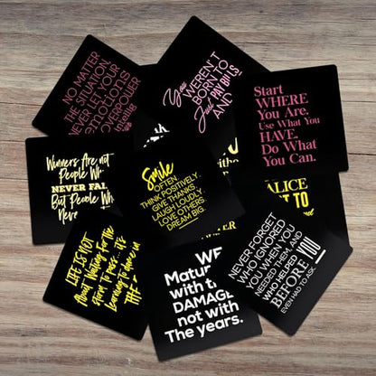 Knana 60Pcs Daily Affirmations Cards Affirmations cards for women, Affirmations Cards for Meditation Exercises, Inspirational Cards, Meditation Cards (Black)