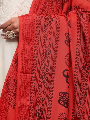 Exotic India Women's Polycotton Prayer Shawl with Printed Om Namah Shivai | Religious Pooja Mandir Wrap Stole, Scarves