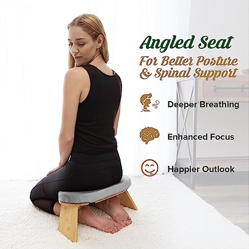MONK & LLAMA Meditation Bench - color: Grey, style: Cushioned