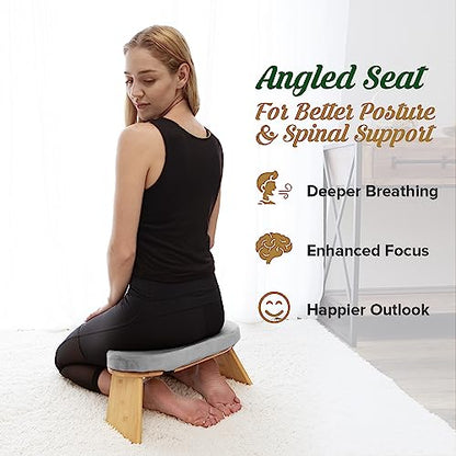 MONK & LLAMA Meditation Bench - color: Grey, style: Cushioned