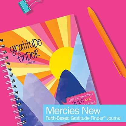 Gratitude Finder by Christina, 52 Week Non-Dated Daily Inspirational Journal for Women, Teens & Girls with 330 Grateful Heart Stickers (Mercies New) - color: Mercies New + Grateful Heart Stickers