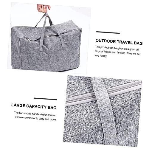 Large Capacity Cotton Linen Storage Bag for Clothing and Quilts Sturdy Travel Organizer for Outdoor Use Versatile Cloth Storage Solution