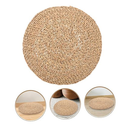 Mobestech Hand Woven Meditation Pillow Cushion for Yoga and Meditation Comfortable Woven Seating Mat for Home Design for Relaxation and Mindfulness