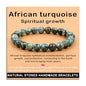 AD Beads Handmade Gemstone Stretch Elastic Bracelet Crystal Healing Reiki Nature's Beauty and Spiritual Essence Unisex - color: African Turquoise (Spiritual Growth), size: 8mm