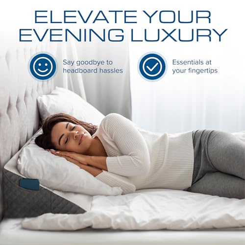 Kolbs Bed Wedge Pillow for Sleep Apnea, FSA Eligible Acid Reflux, and Back Pain Relief, with Chic Jacquard Cover - Headboard Wedges for Sleeping (King Headboard Wedge Pillow - 76") - size: King Headboard Wedge Pillow - 76"