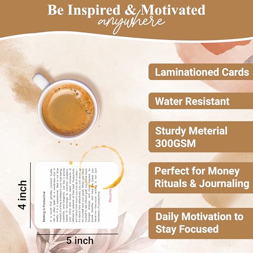 Kaivalya Stress Relief Positive Affirmations Cards for Women, Set of 50 Inspirational Daily Affirmation Card for Women Self Care and Meditation, Unique Motivational Gift