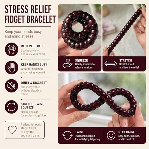 Long tiantian Bodhi Fidget Bracelet for Women Natural Mudi Bodhi Seed Stretch Bracelets Protection Healing Jewelry Anxiety Relief Items - color: A1