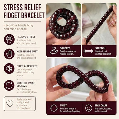 Long tiantian Bodhi Fidget Bracelet for Women Natural Mudi Bodhi Seed Stretch Bracelets Protection Healing Jewelry Anxiety Relief Items - color: A1