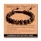 MASSIVE BEADS Handmade Yoga Natural Stone Crystal Healing Power Energy Gifts for Unisex Adult Bracelet Macrame Adjustable - color: 3-Tiger's Eye (Vitality and Abundance), size: 10mm