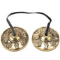 Meditation Bell, 6.5cm Tibetan Tingsha Cymbals Meditation Chime Bells Yoga Finger Chime Buddhist Percussion Instruments (Auspicious patterns) - size: Auspicious patterns