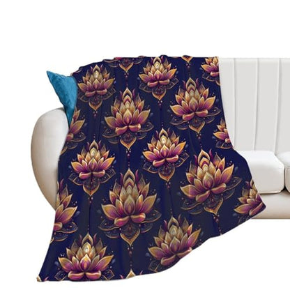 Yoga Meditation Lotus Throw Blankets Bed Blanket Couch Decorative Throw Blankets Soft Cozy Warm Living Room Bedroom - size: 30"*40"（76*100cm）