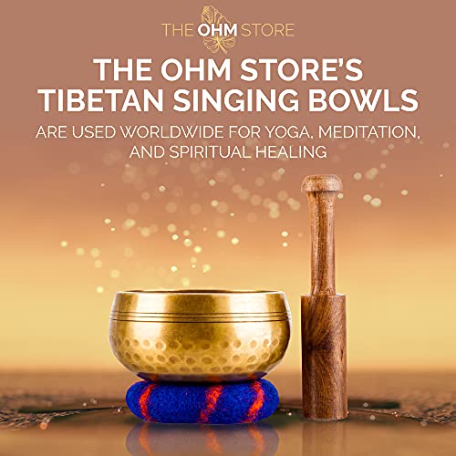 Handcrafted Tibetan Singing Bowl Gift Set – 3.5” Sound Bowl for Meditation, Sound Healing & Yoga – Mindfullness Christmas Gift – Authentic Hand-Hammered in Nepal - The Ohm Store - size: 3.5″ Gift Set