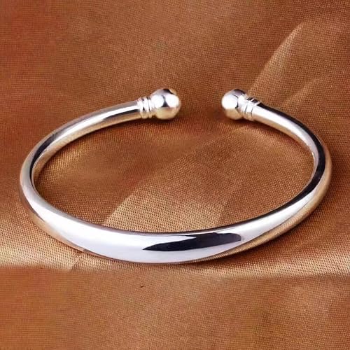 Handmade 925 Sterling Silver Bangle Bracelet Simple Silver/Gold Adjustable Cuff Bangles Durable Stainless Steel bracelet for Men &Women Daily Jewelry Gift for Anniversary Birthday Gift - color: Color 38