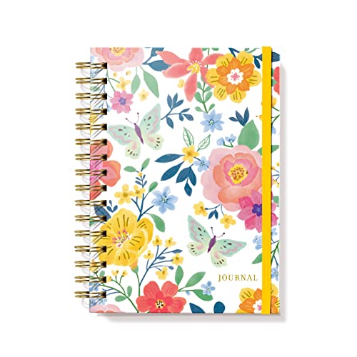Designer Greetings, Designer Papers Flex Cover Journal with Elastic Band, Floral - 320 Pages (6” x 8.25”) - Back-to-School Supplies, Creative Writing, Personal Notes - style: Floral