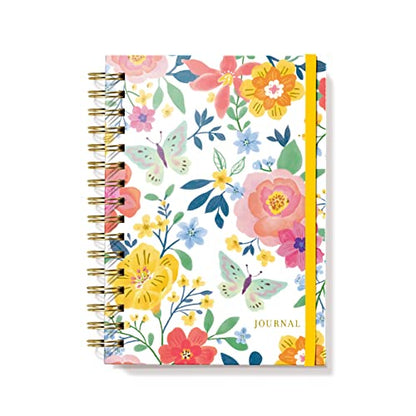 Designer Greetings, Designer Papers Flex Cover Journal with Elastic Band, Floral - 320 Pages (6” x 8.25”) - Back-to-School Supplies, Creative Writing, Personal Notes - style: Floral