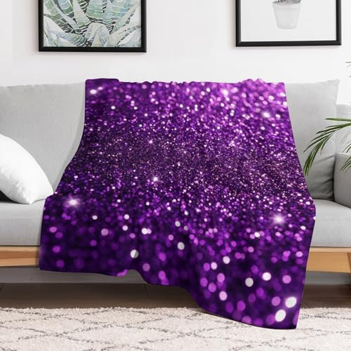 Fashion Bed Sofa Couch Cover, Unisex Blanket, Beautiful Dark Purple Bling Glitter Sparkles Pattern Lightweight Flannel Blanket - color: Color58, size: 30"x40"