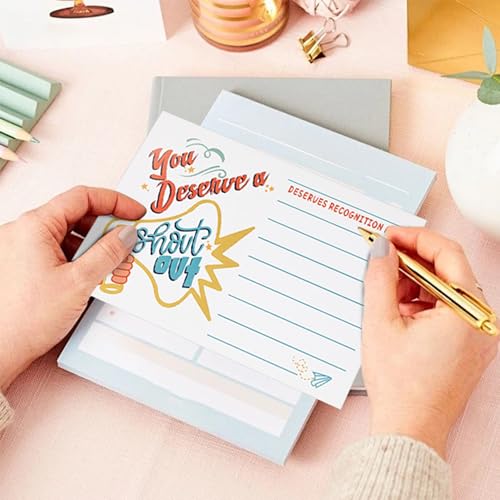 52 Pcs Positive Shout Out Card – Appreciation and Recognition Cards for Teachers, Students, Employees, and Office Staff – Motivational Reward Cards for School Workplace - color: Speaker