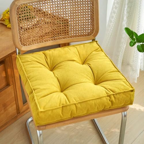 Meditation Floor Pillow 17in Square Large Floor Cushions for Classroom Tufted Floor Pillow for Tatami Living Furniture Chair Cushions Yellow - color: Yellow
