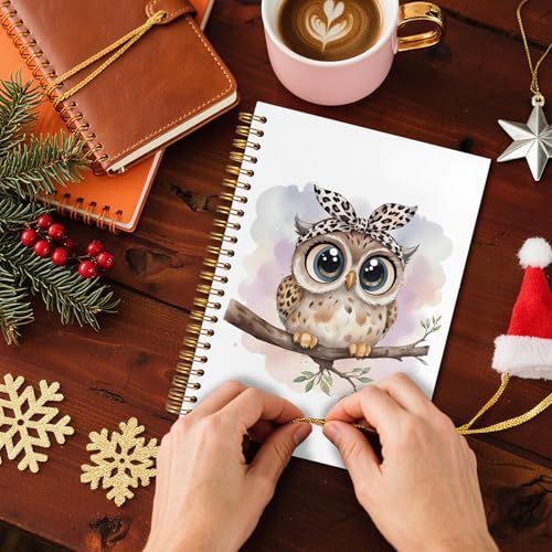 Owl Gifts Spiral Notebook 5.5x8.3, Owl Themed Gifts for Lovers Women Journal Notebooks for Note Taking, Cute Journal for Women - color: Notebook-03