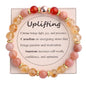 KSQS Healing Stone Bead Bracelet for Women, Natural Gemstones Balance Protection Bracelet, Spiritual Crystal Beads Bracelet Anxiety Relief with Meaning Card - style: Uplifting