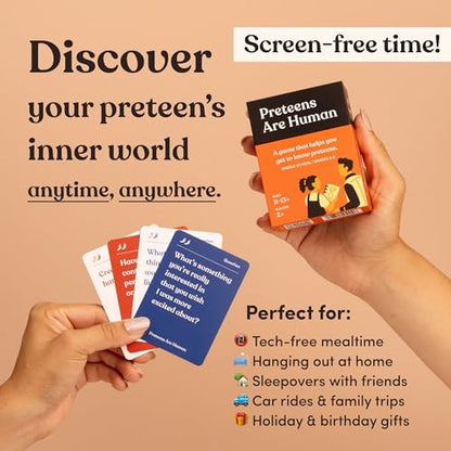 Preteens are Human | 140 Conversation Cards to Help You Get to Know Preteens | Card Game for Middle School Preteens | Designed by Experts for Grades 6-8 | Ages 11-13+ - style: Preteens Are Human